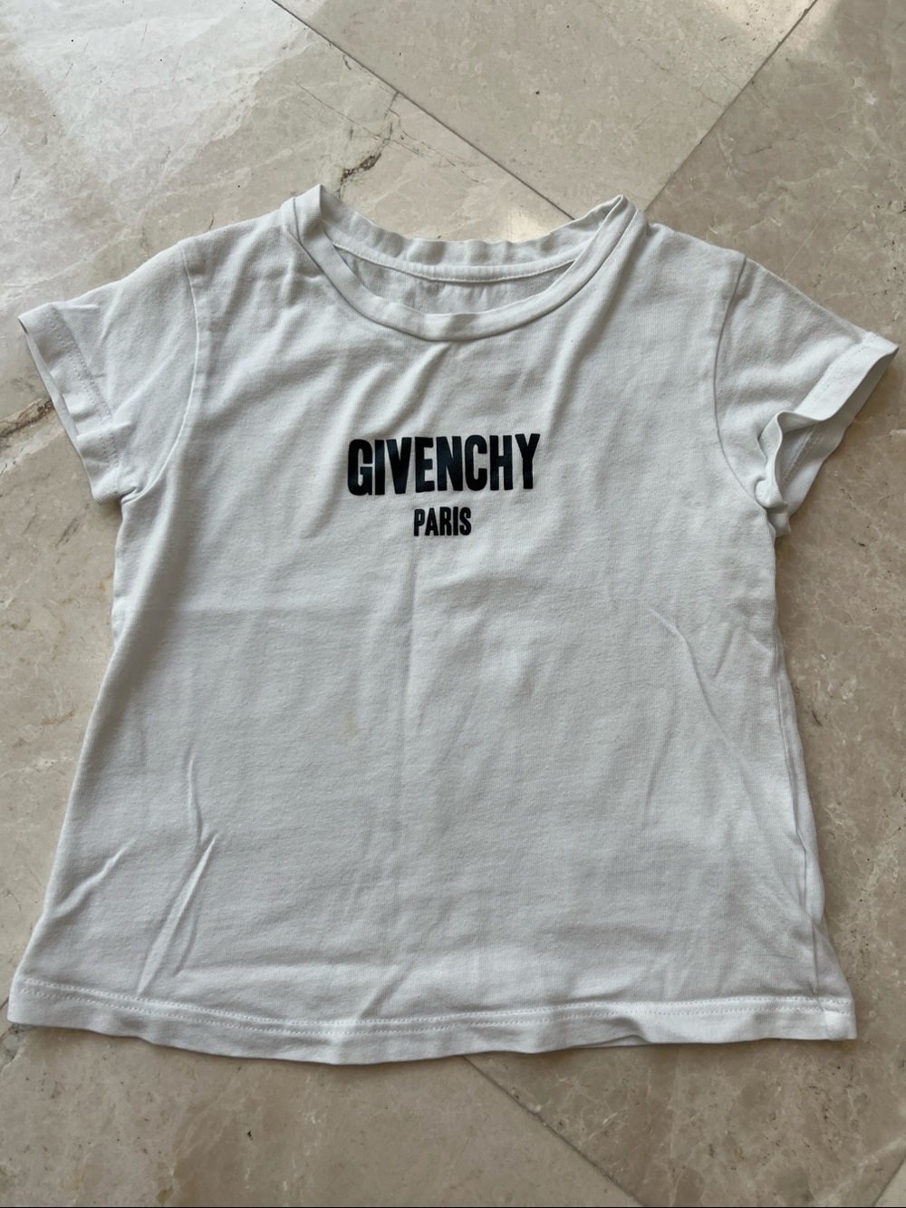 Givenchy Kids White Logo T-Shirt Black Givenchy Paris Print